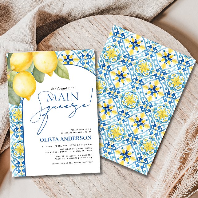 Lemon Mediterrane Hauptpresse Brautparty Einladung (Von Creator hochgeladen)