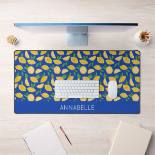 Lemon Mediterrane Personalisierter Vorname Schreibtischunterlage