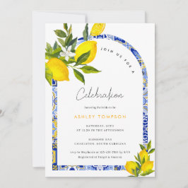 Lemon Mediterranean Boho Arch Celebration Einladung