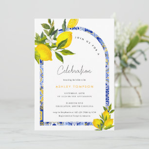 Lemon Mediterranean Boho Arch Celebration Einladung