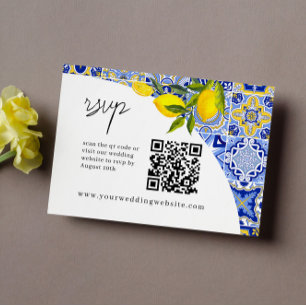 Lemon Mediterranean Boho Arch UAWG QR Code Card Begleitkarte