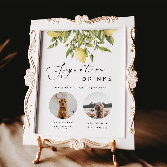 Lemon mediterranes Haustier Hochzeitssignatur Drin Poster (Von Creator hochgeladen)
