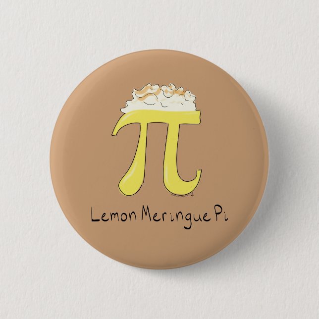 Lemon Meringue Pi Niedlich Mah Pi Day Button Butto (Vorderseite)