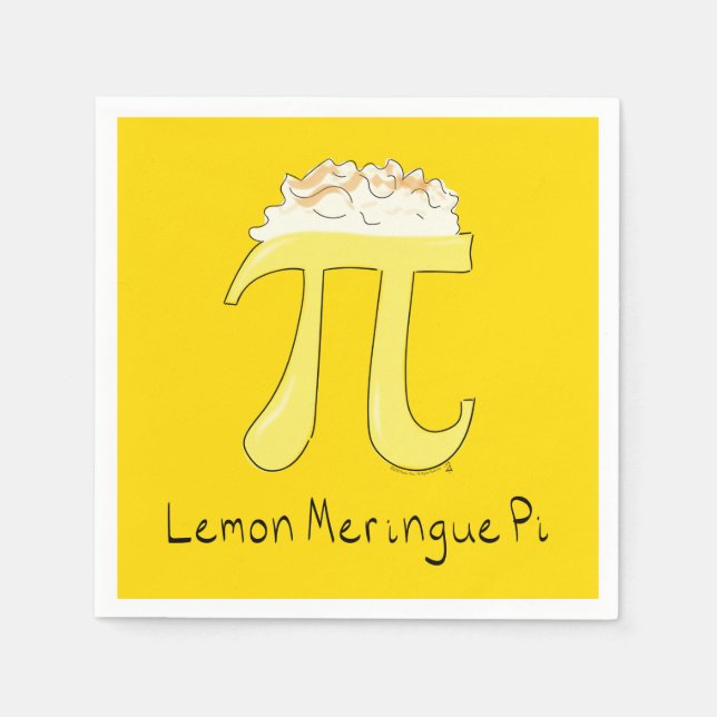 Lemon Meringue Pi Niedlich Mah Pi Day Party Napkin Serviette (Vorderseite)