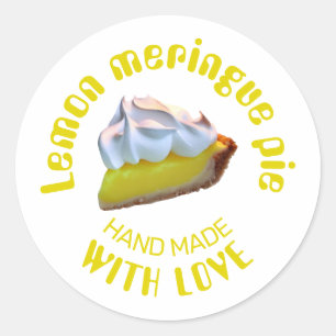 Lemon Meringue Pie handgefertigt mit Liebe Runder Aufkleber