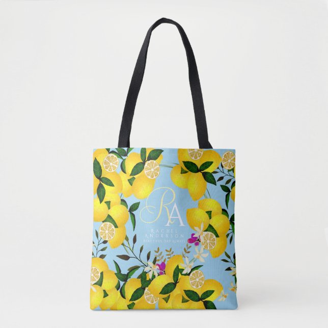 Lemon Monogram Blue Tasche (Vorderseite)