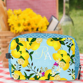 Lemon Monogram Blue Waschbeutel