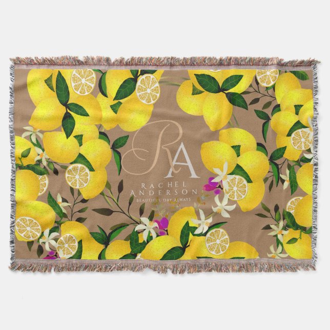 Lemon Monogram Brown Decke (Vorderseite)