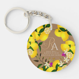 Lemon Monogram Brown Schlüsselanhänger