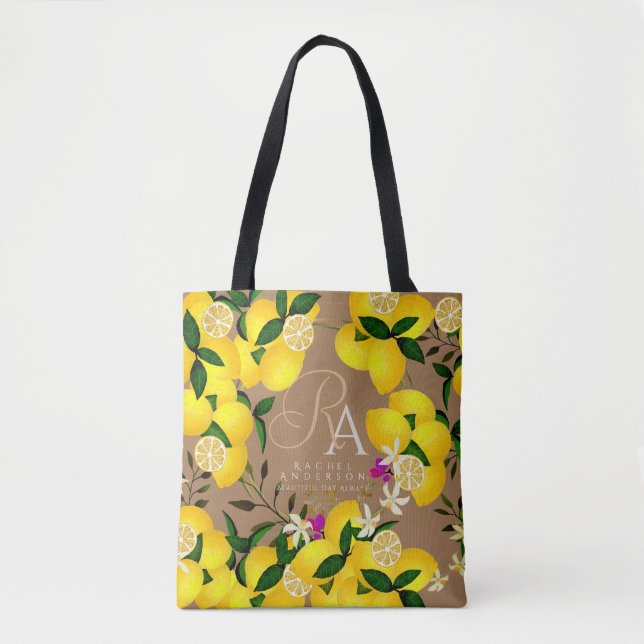 Lemon Monogram Brown Tasche (Vorderseite)