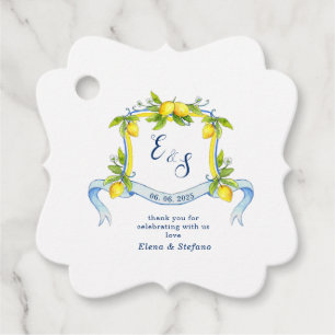 Lemon monogram Wappen wedding Danke dir Gefallen T Geschenkanhänger