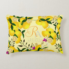 Lemon Monogram Yellow Dekokissen