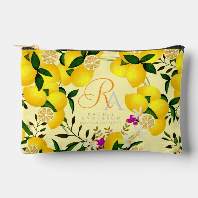 Lemon Monogram Yellow Zubehörtasche (Vorderseite)