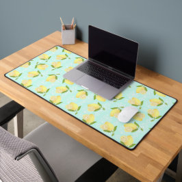 Lemon Motif Liebe Blue Schreibtischunterlage