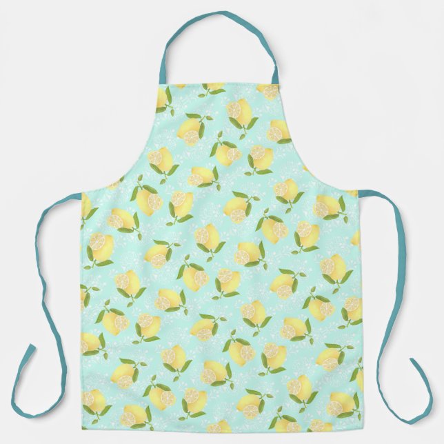 Lemon Motif Liebe Blue Schürze (Vorderseite)