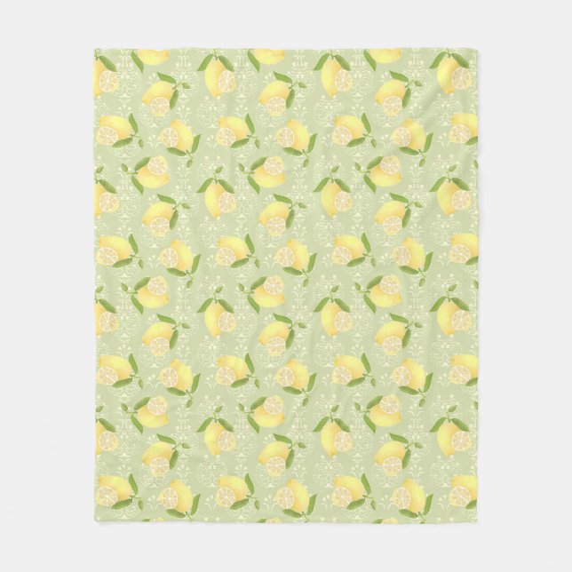 Lemon Motif Liebe Green Fleecedecke (Vorderseite)