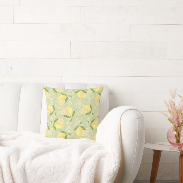 Lemon Motif Liebe Green Kissen (Liege)