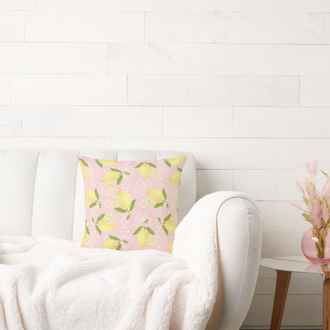 Lemon Motif Liebe Peach Kissen (Liege)