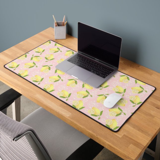 Lemon Motif Liebe Peach Schreibtischunterlage (Büro 2)