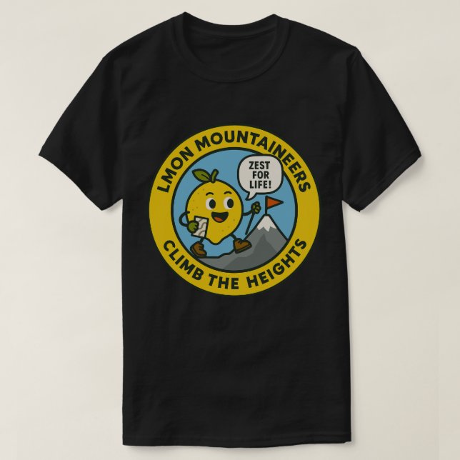 Lemon Mountainbiker Klettern Die Höhen T-Shirt (Design vorne)
