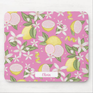 Lemon Muster Citrus Botanical Mousepad