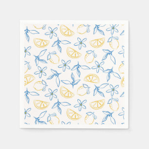 Lemon Muster handgezeichnetes Papier Napkins Serviette