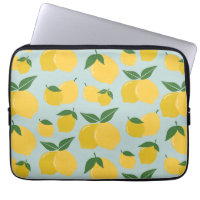 Lemon Muster Retro Frucht gelb auf grün