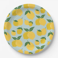 Lemon Muster Retro Frucht gelb auf grün