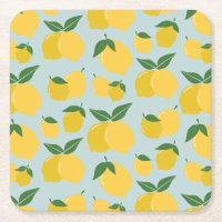 Lemon Muster Retro Frucht gelb auf grün