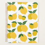 Lemon Muster Retro Frucht gelb auf weiß Planer<br><div class="desc">Retro Fruit Print - Lemon Muster - Gelb auf Weiß.</div>