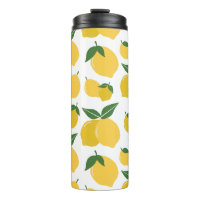 Lemon Muster Retro Frucht gelb auf weiß