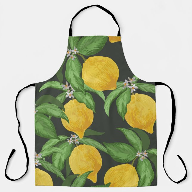 Lemon nahtlos Vintages Muster. Tropischer Obstbai Schürze (Vorderseite)