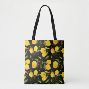 Lemon nahtloses Muster. Malerische Zitronenillustr Tasche