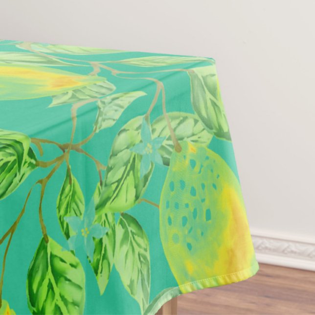 Lemon Obstmuster gelb türkis Vintag Tischdecke (Von Creator hochgeladen)