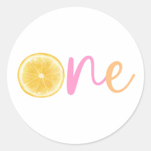 Lemon One Geburtstag Runder Aufkleber