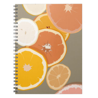 Lemon Orange Grapefruit Citrus Art Notebook Notizblock