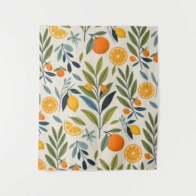 Lemon Orchard Dream Wandteppich (Vorderseite)