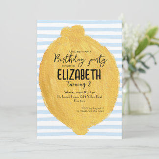 Lemon Party Einladung für Kinder zum Geburtstag