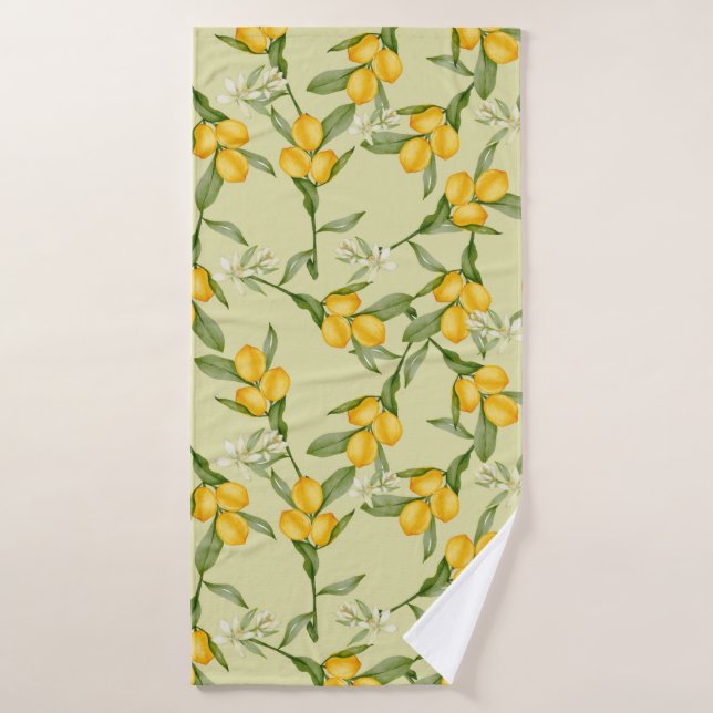 Lemon Pattern Badetuch Set Badehandtuch (Badehandtuch)