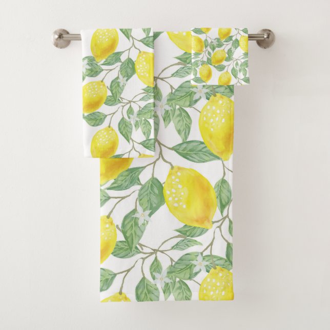 Lemon Pattern Badhandtuch Set (Insitu)