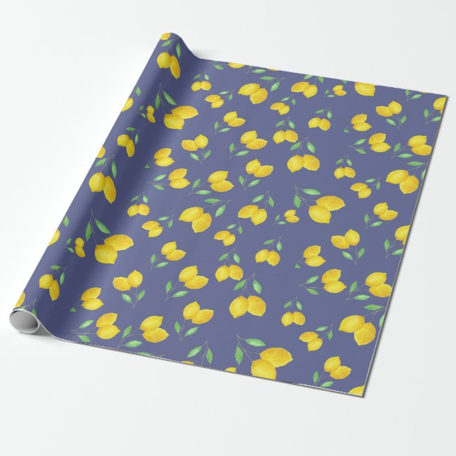 Lemon Pattern Geschenkpapier (Ungerollt)