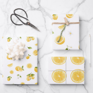 Lemon Pattern Geschenkpapier Set