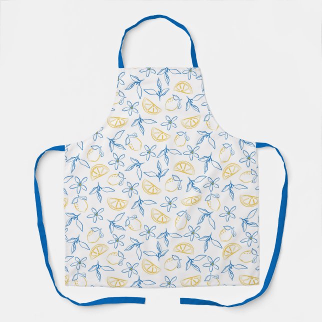 Lemon Pattern Handgezeichnete Schürze (Vorderseite)