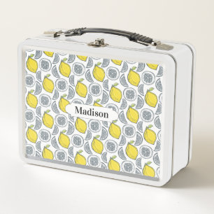 Lemon Pattern individuelle Name Lunch Box