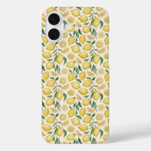 Lemon Pattern iPhone 16 Plus Hülle