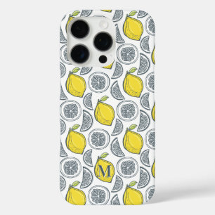 Lemon Pattern kundenspezifische Monogramm Telefong iPhone 16 Pro Hülle