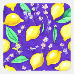 Lemon Pattern Quadratischer Aufkleber