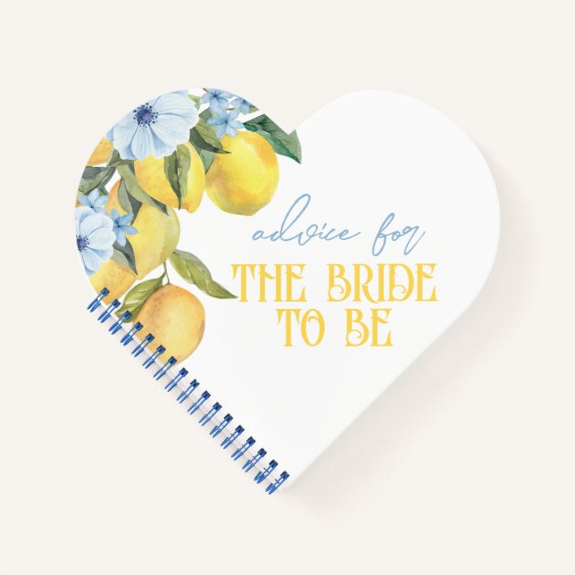 Lemon Personalisiert Advice für Bride Keepake Notizbuch (Vorderseite)