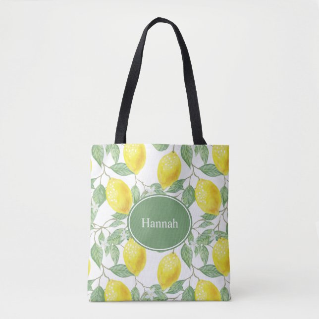 Lemon Personalisiert Tote Bag Tasche (Vorderseite)