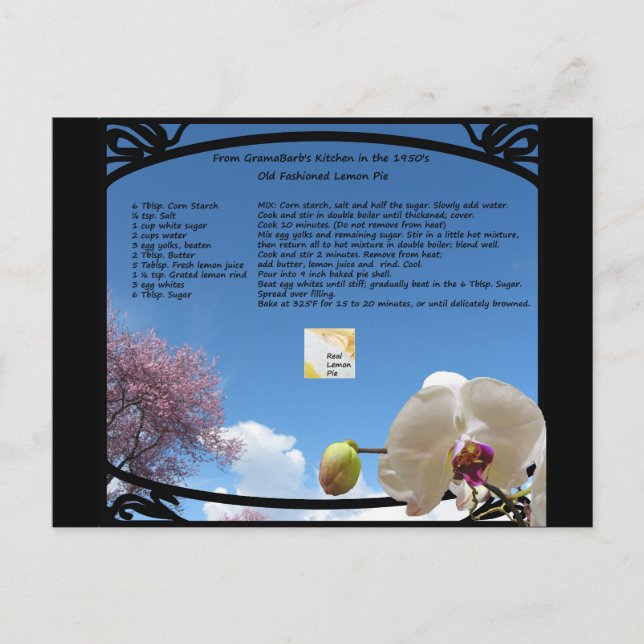 Lemon Pie Rezept Postkarte (Vorderseite)